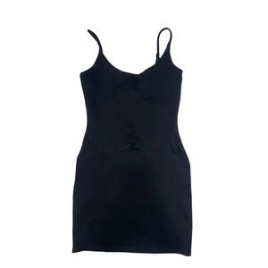 Women's black spaghetti strap mini dress